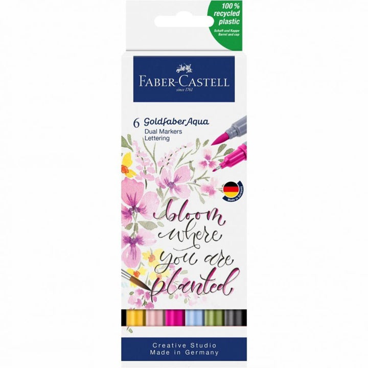 Goldfaber Aqua Dual aquarelmarkers set Lettering, 6 stuks