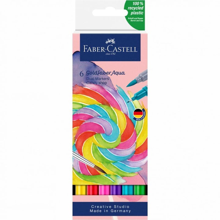 Faber-Castell Goldfaber Aqua Dual aquarelmarkers, set Candy shop (6 stuks)