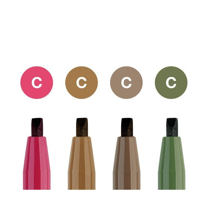 Faber-Castell PITT kalligrafiepennen 2,5 mm, set van 4 (roze/groen) – afbeelding 2