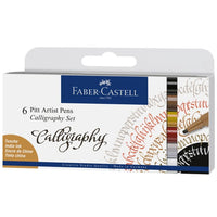 Faber-Castell PITT kalligrafiepennen 2,5 mm, set van 4 (roze/groen)