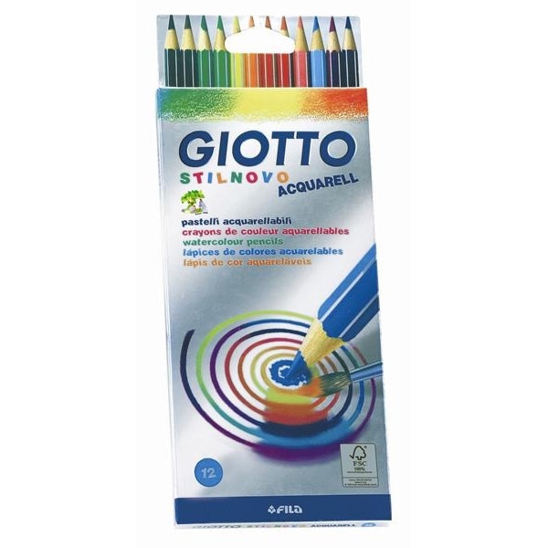 Giotto Stilnovo Aquarell aquarelpotloden, 12 kleuren