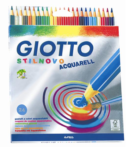 Giotto Stilnovo Aquarell aquarelpotloden, set van 24 kleuren