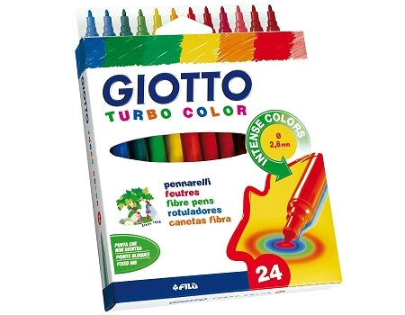 GIOTTO Turbo Color viltstiften, set 24 kleuren