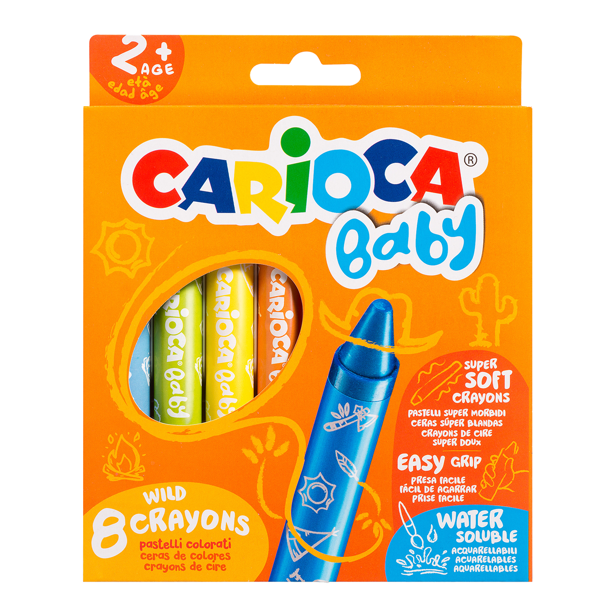 Carioca Baby Wild 2+ waskrijt, 8 stuks – afbeelding 2