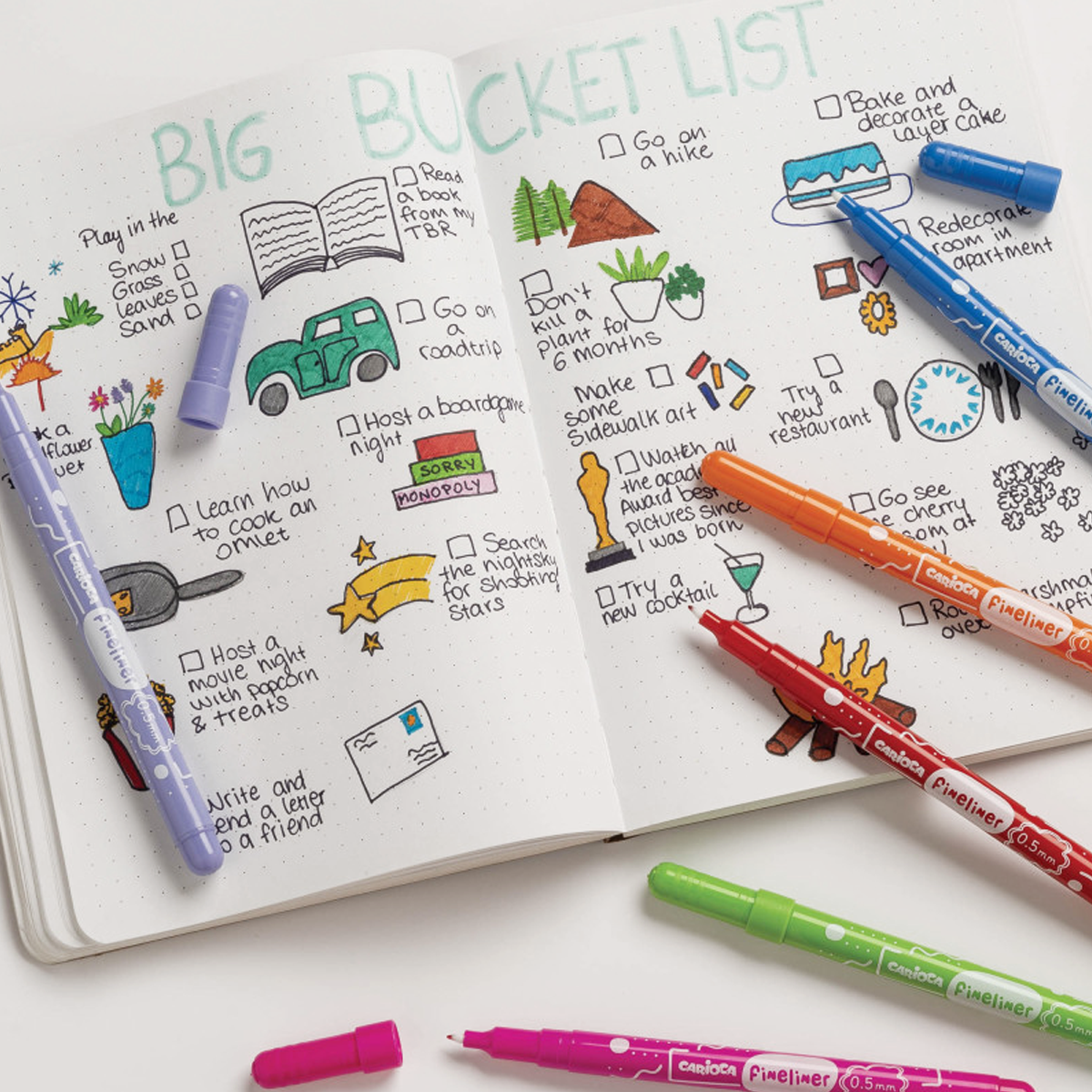 Carioca Fineliner set 0,5 mm, 12 stuks – afbeelding 3