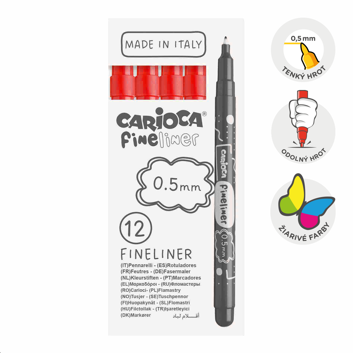 Carioca Fineliner set 0,5 mm, 12 stuks – afbeelding 7