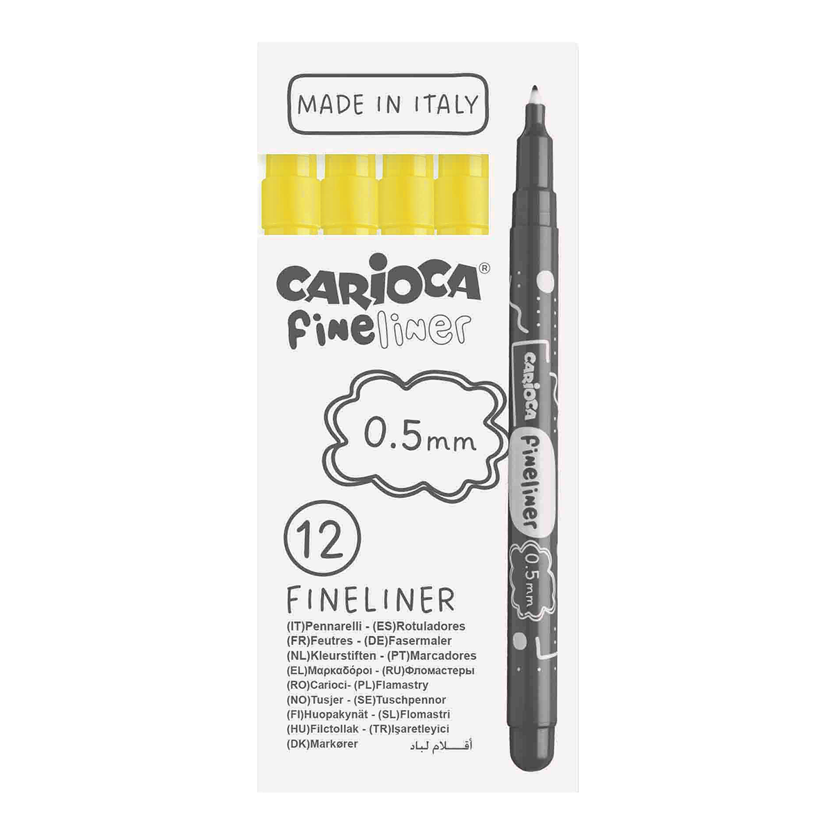 Carioca Fineliner set 0,5 mm, 12 stuks – afbeelding 2