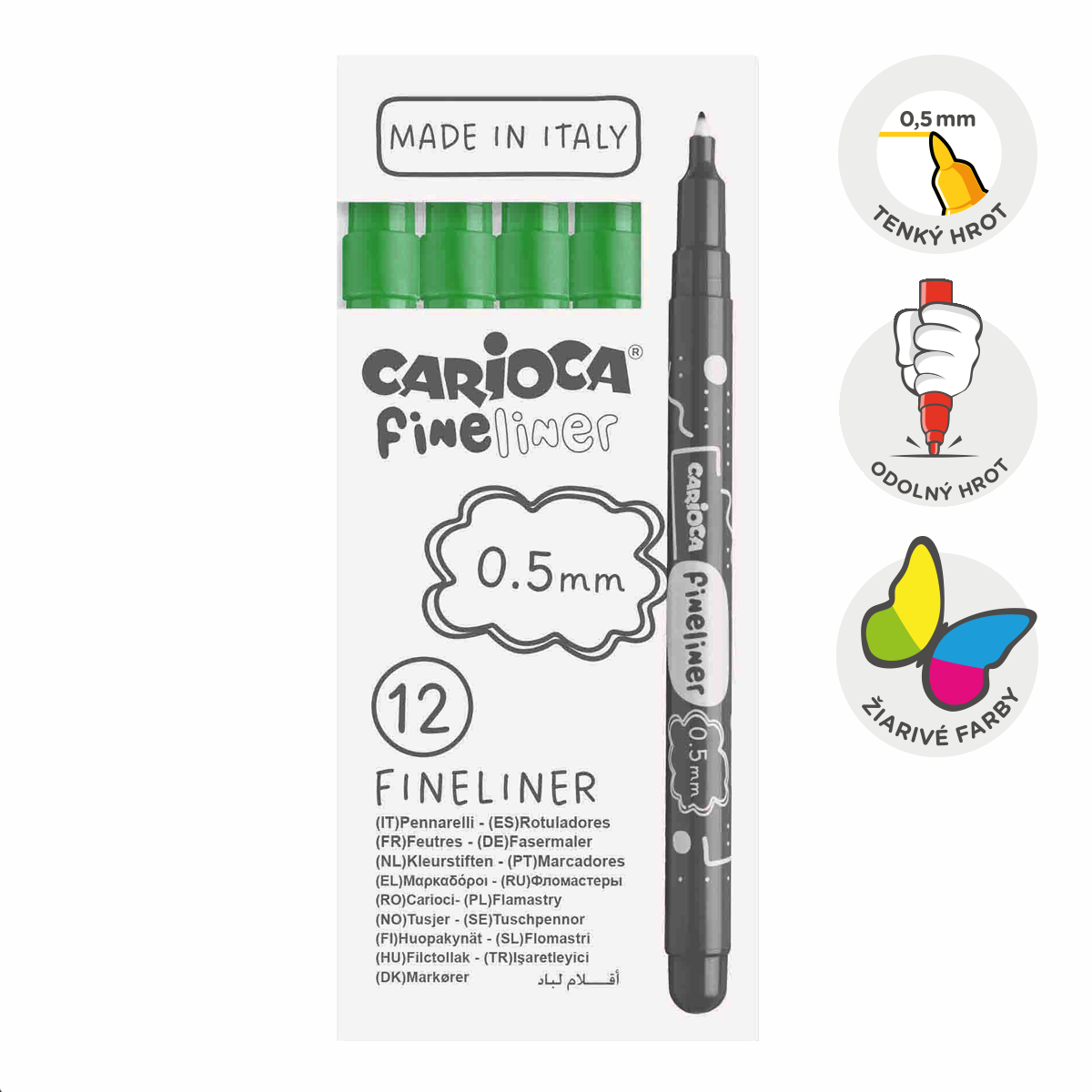 Carioca Fineliner set 0,5 mm, 12 stuks – afbeelding 6