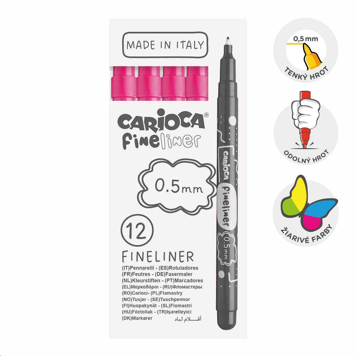 Carioca Fineliner set 0,5 mm, 12 stuks – afbeelding 5
