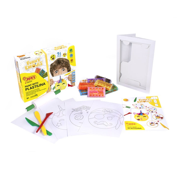 JOVI plasticineset Funny Emojis, schilderen met plasticine – afbeelding 2