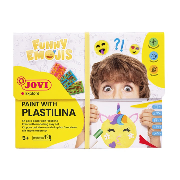 JOVI plasticineset Funny Emojis, schilderen met plasticine