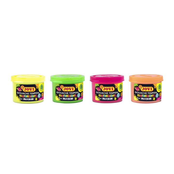 JOVI neon plakkaatverf, vloeibaar, 4 × 35 ml – afbeelding 2