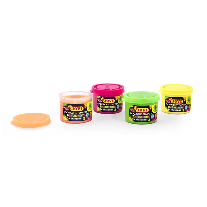 JOVI neon plakkaatverf, vloeibaar, 4 × 35 ml – afbeelding 3