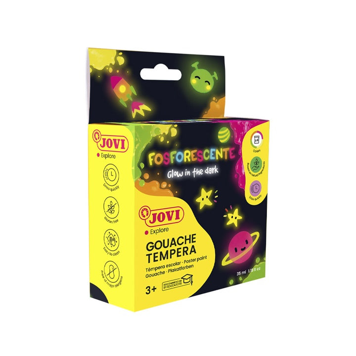 JOVI neon plakkaatverf, vloeibaar, 4 × 35 ml