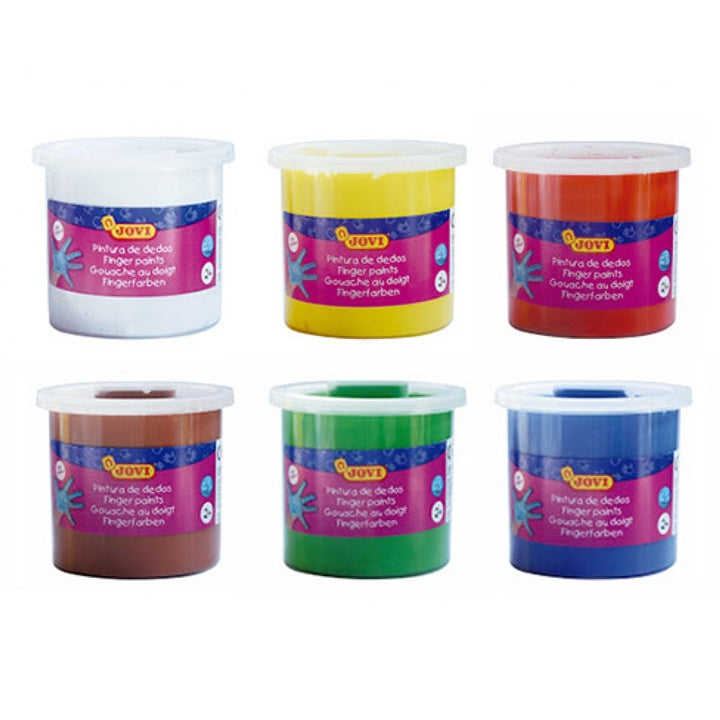 JOVI vingerverfset 6 × 125 ml met sponsjes en roller – afbeelding 3