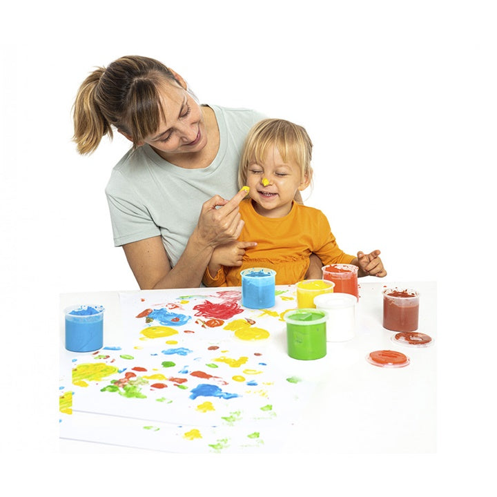 JOVI vingerverfset 6 × 125 ml met sponsjes en roller – afbeelding 5