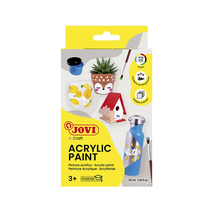 JOVI acrylverfset 6 × 35 ml met penseel – afbeelding 3