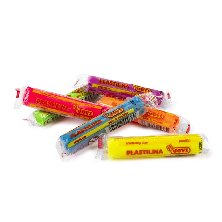JOVI plasticine neonkleuren 6 × 15 g – afbeelding 2