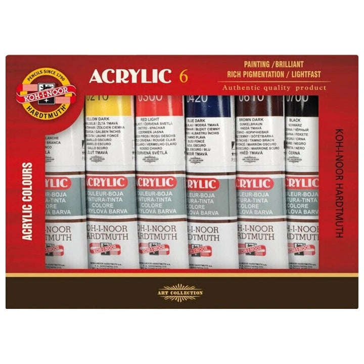 Koh-i-Noor acrylverfset 6 × 40 ml