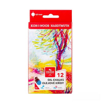 Koh-i-Noor oliepastels, set van 12, Ø 8,9 mm