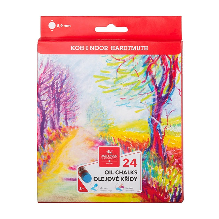 Koh-i-Noor oliepastels, set van 24, Ø 8,9 mm