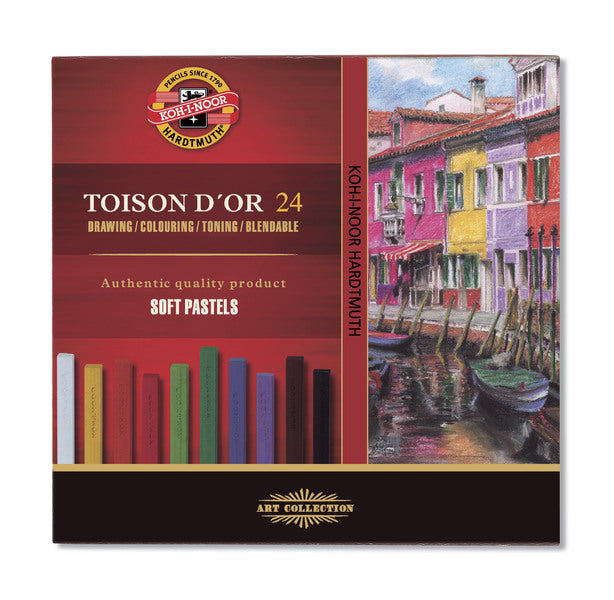 Koh-i-noor Toison d’Or Soft pastelkrijt 7 × 7 mm, 24 stuks
