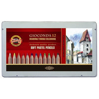 Koh-i-noor Gioconda pastelpotloden in blik, 12 stuks
