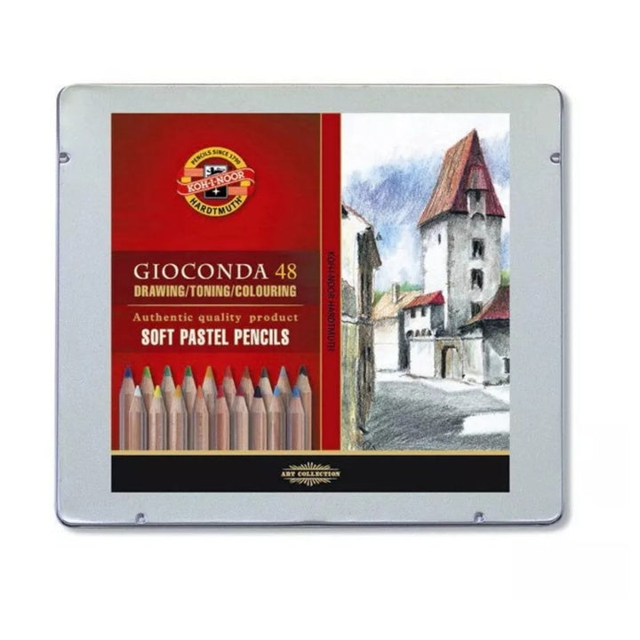 Koh-i-noor Gioconda pastelpotloden in blik, 48 stuks