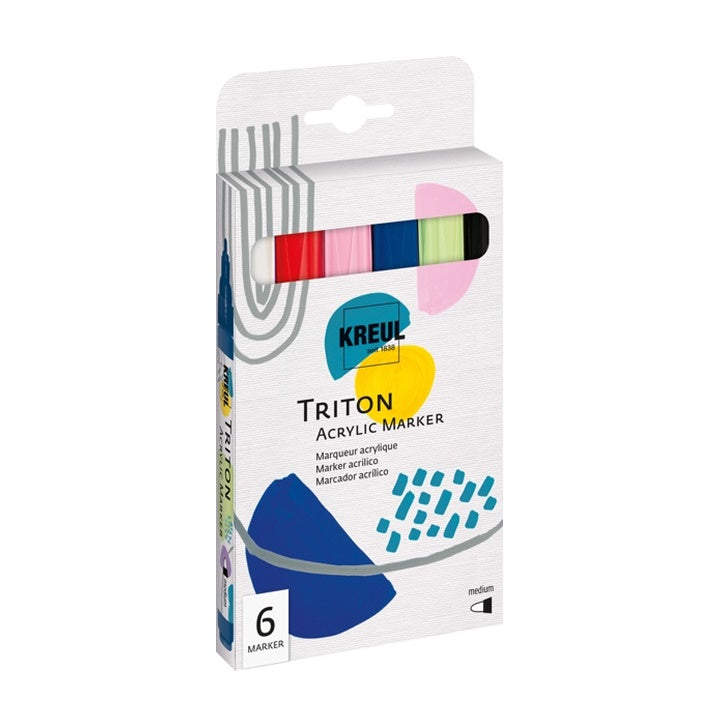 Kreul Solo Goya Triton acrylmarkers medium set van 6 (1–3 mm)