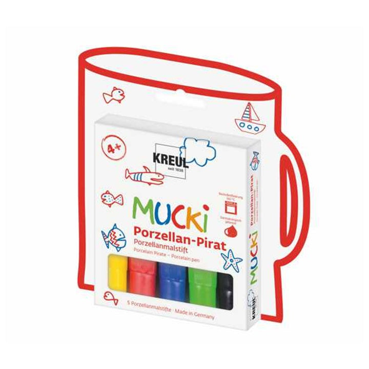 Kreul Mucki porseleinstiften, set 5 stuks