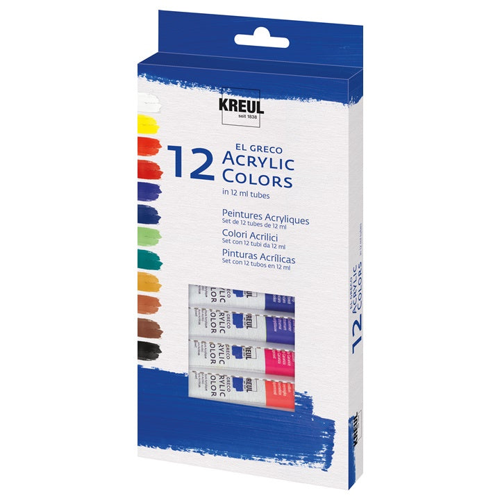 Kreul El Greco acrylverfset 12 × 12 ml