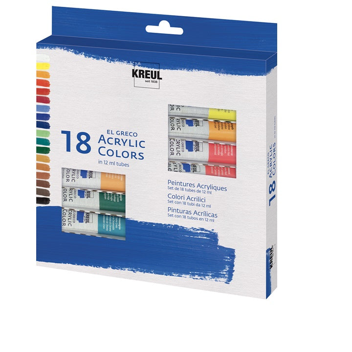 Kreul El Greco acrylverfset 18 × 12 ml