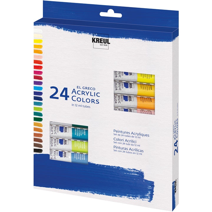 Kreul El Greco acrylverfset 24 × 12 ml