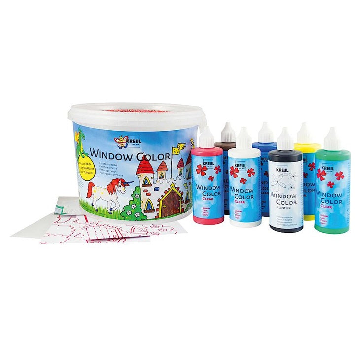 Kreul Window Color Powerpack Castle glasverf in emmer, 6 × 125 ml