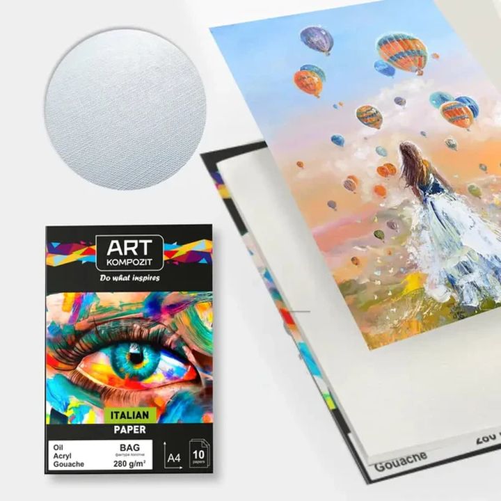 Art Kompozit papierblok met canvasstructuur A4, 280 g/m², 10 vel – afbeelding 2