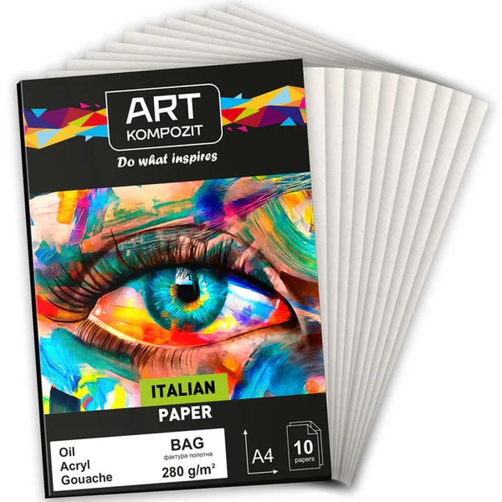 Art Kompozit papierblok met canvasstructuur A4, 280 g/m², 10 vel