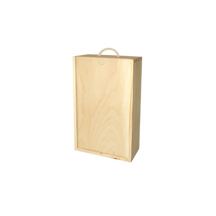 Houten wijnkist ARTMiE voor 2 flessen met schuifdeksel, 36 × 21 × 11 cm
