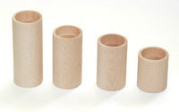 Houten kandelaars rond van beukenhout, set van 4