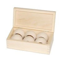 Houten doosje met 6 servetringen ARTMiE, set van 7 stuks