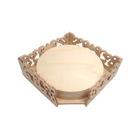 Opengewerkte houten doos met 6 onderzetters ARTMiE Romance