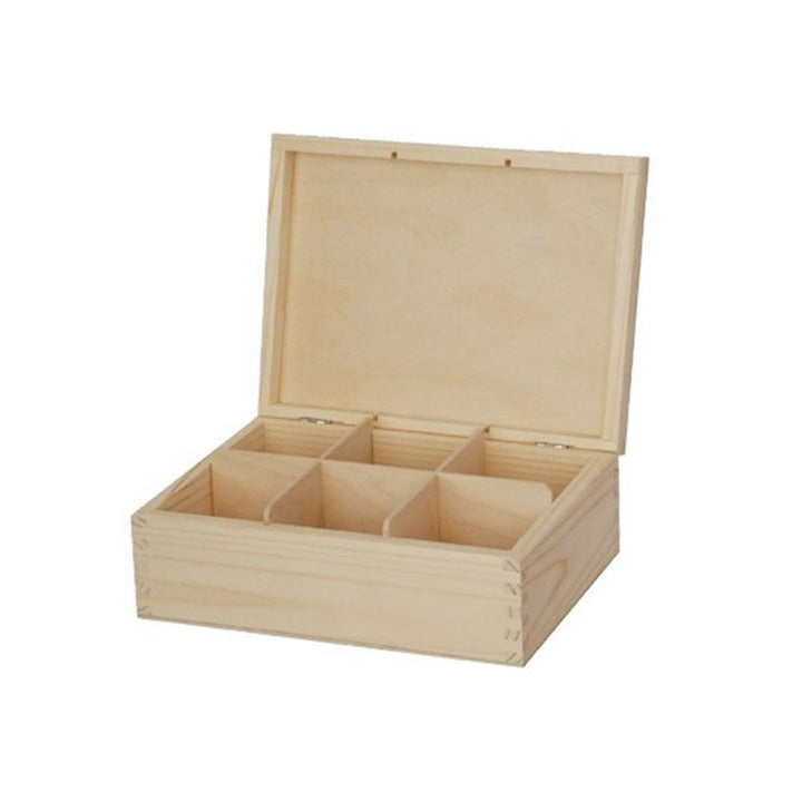 Houten theedoosje met 6 vakken ARTMiE 21 × 16,3 × 7,3 cm