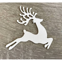 Houten ornament hertje, lasergesneden, 7,5 × 7 cm, 1 stuk