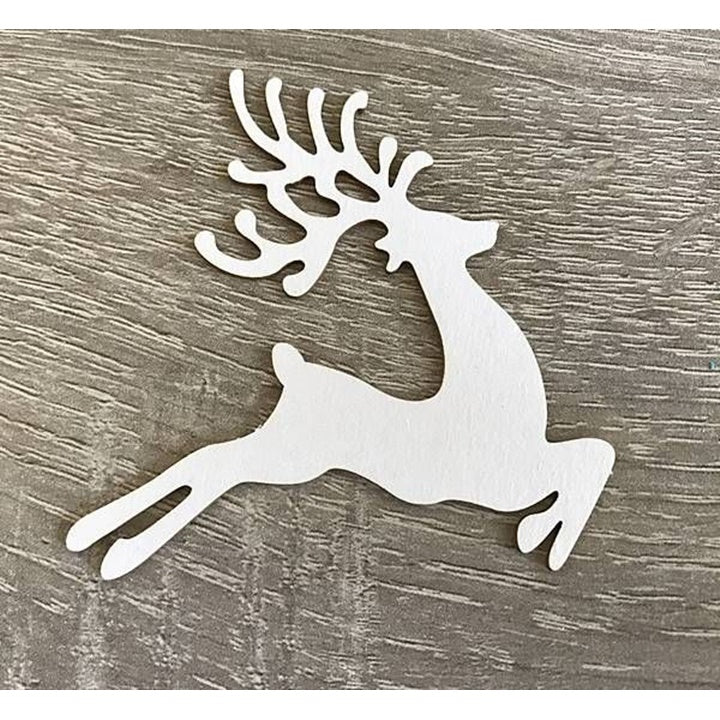 Houten ornament hertje, lasergesneden, 7,5 × 7 cm, 1 stuk