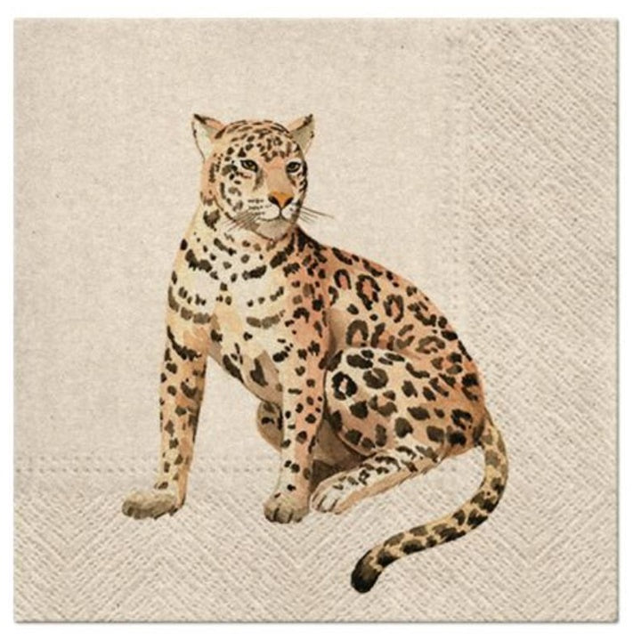 Decoupageservet Leopard 33 × 33 cm