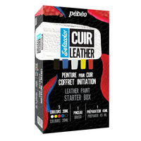 Pébéo Setacolor verf voor leer, startset met 5 kleuren