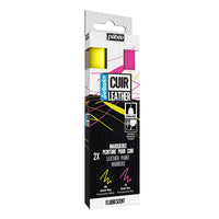 Pébéo Setacolor stiften voor leer, fluorescerend, set 2 stuks