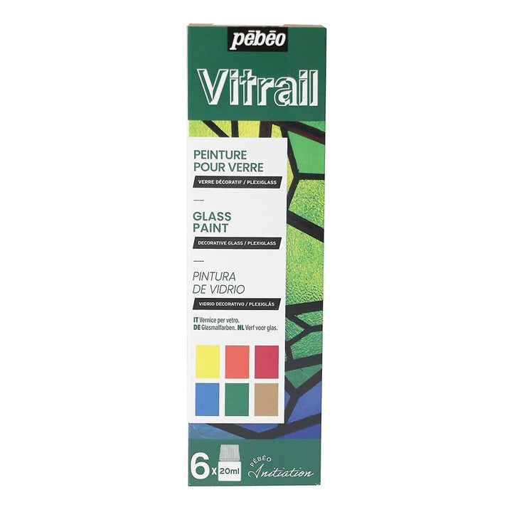 Pébéo Vitrail glasverf, set 6 × 20 ml