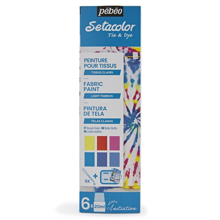 Pébéo Setacolor textielverf voor licht textiel, set 6 × 20 ml