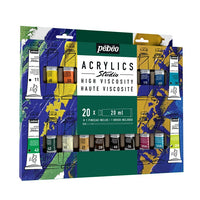 Pébéo Studio High Viscosity acrylverfset met penseel, 20 × 20 ml