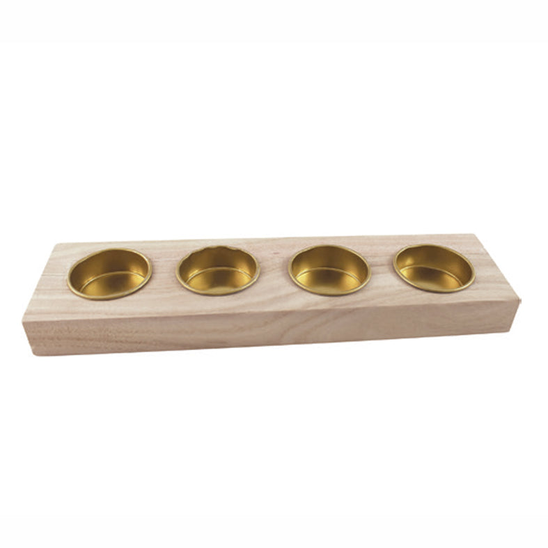 Pentart houten kandelaar rechthoek – 25 × 7 × 2,5 cm